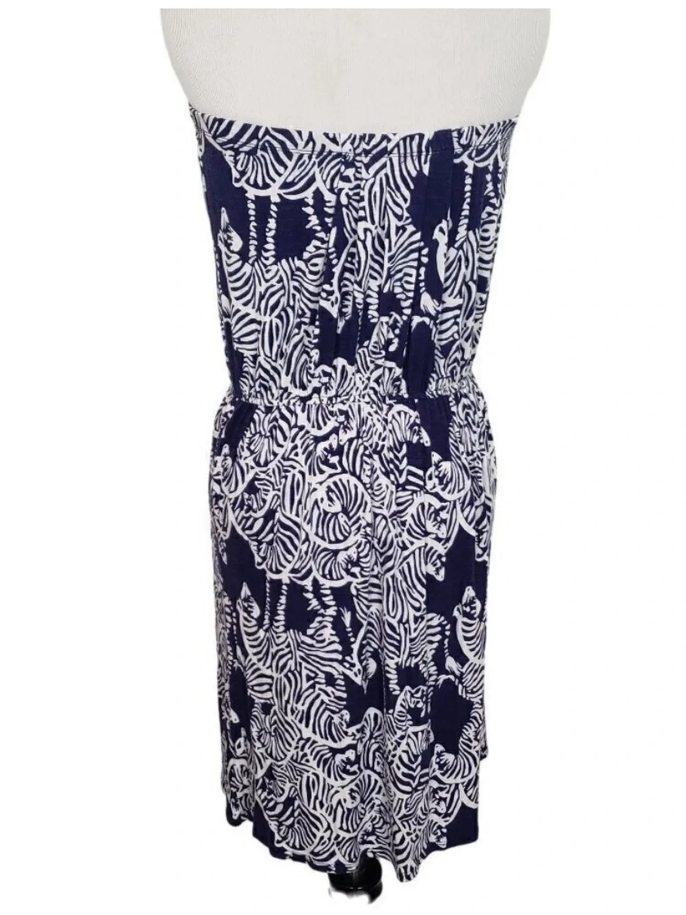 Lilly Pulitzer Matyson Strapless Mini Dress  Navy I Herd You Zebra Print Women S - Picture 6 of 14